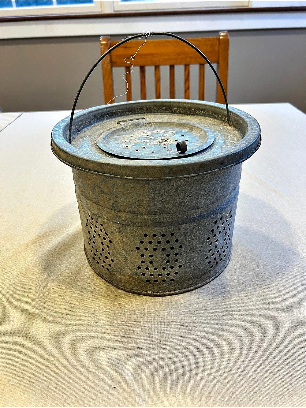 Vintage Galvanized Metal minnow bucket